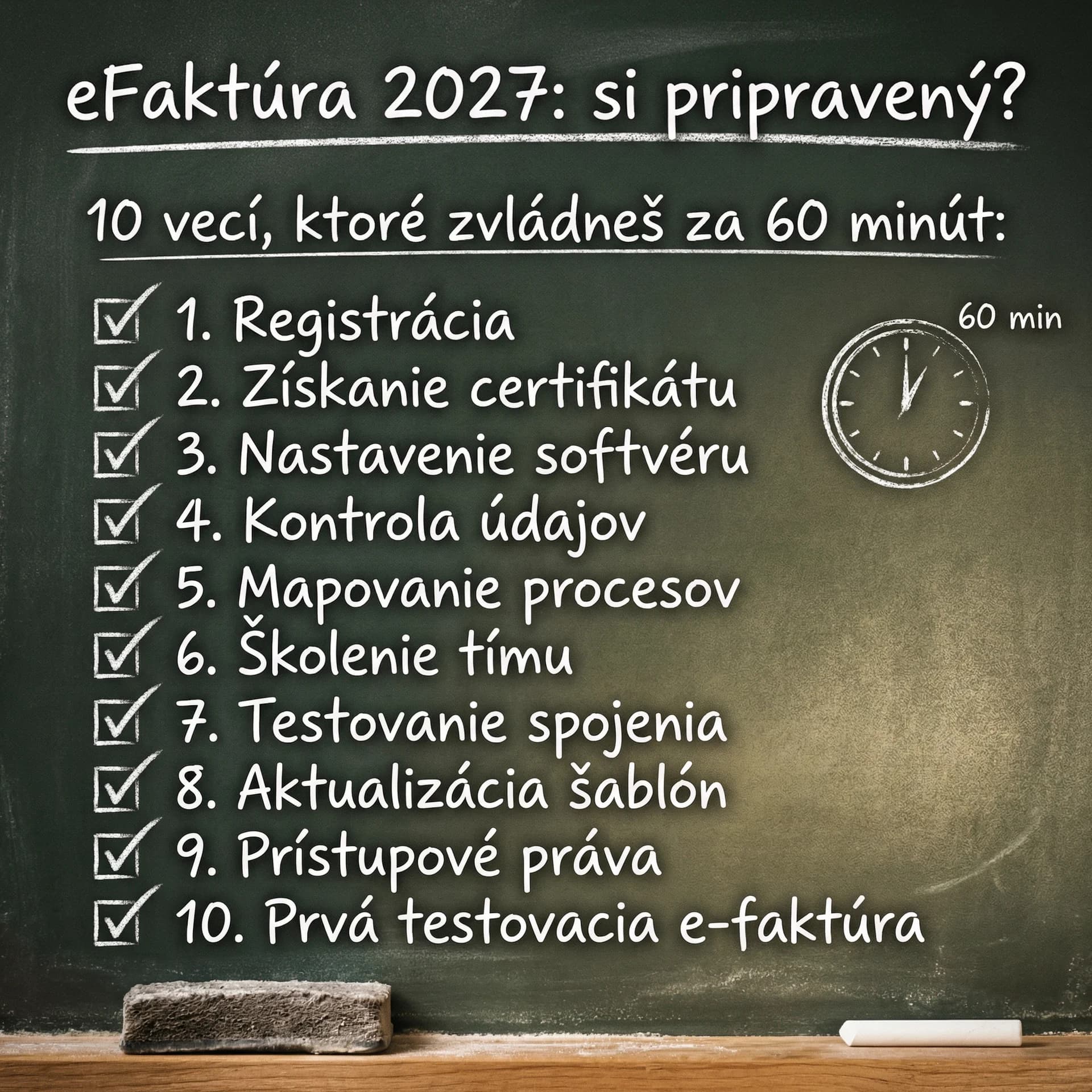 eFaktúra 2027: si pripravený? 10 vecí, ktoré zvládneš za 60 minút